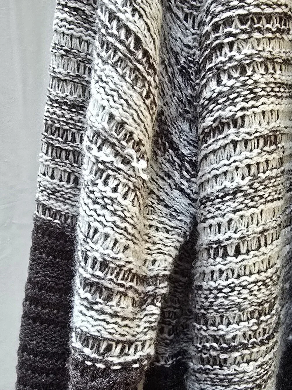 Jason Maxwell Open Front Chunky Knit Colorblock Cardigan Sweater 3X Plus Size